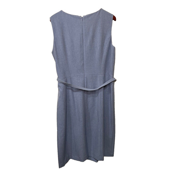 Nine West Sleeveless Sheath Dress With Fabric Belt Light Blue Size 16 Pre-owned - Picture 3 of 7